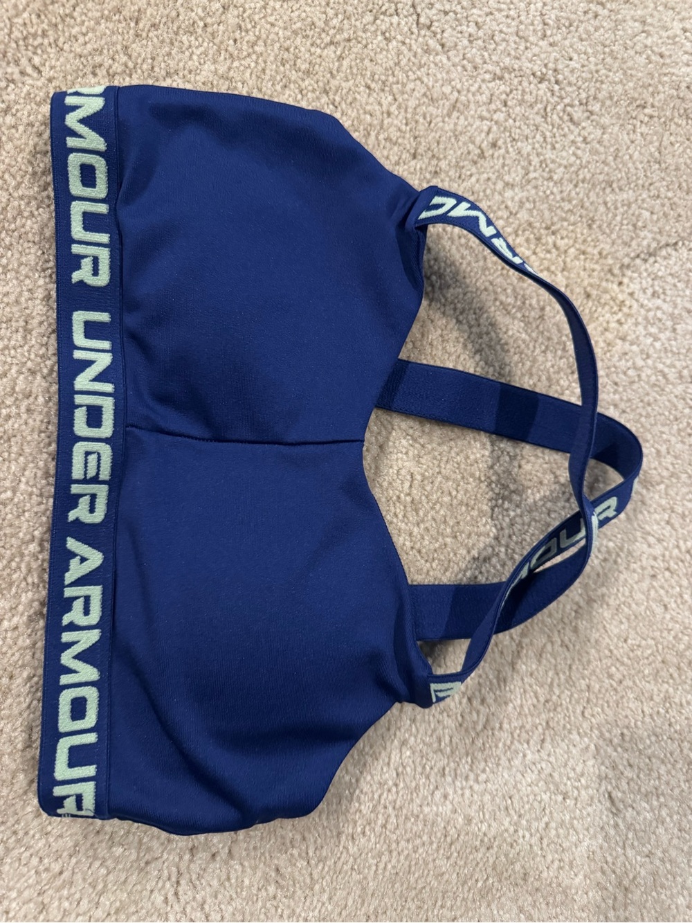 Under Armour Royal Blue Sports Bra with Light Blue Logo Band